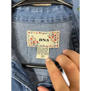 Vintage 90s BSA Embroidered Denim Shirt Noah's‎ Ark Animal Print Medium thumbnail 8
