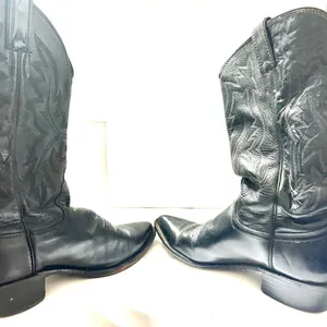 Vintage Justin Cowgirl Black Leather Boots Size 6 B mismatch thumbnail 2