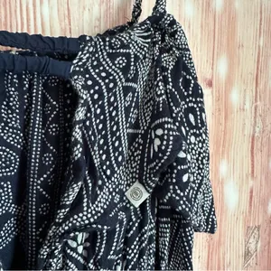 Element Eden Black Dot Paisley Print Spaghetti Strap Strapless Maxi Dress Size L thumbnail 14