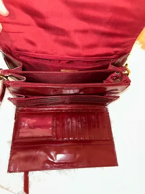 Giani Bernini Red/Burgundy Leather Embossed Handbag purse bag thumbnail 4