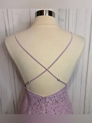 VINTAGE VICTORIA’S SECRET Lavender‎ Lace Mini Bodycon Dress, Medium thumbnail 6