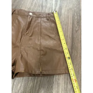Pretty Little‎ Thing Brown Faux Leather High Rise Shorts thumbnail 5