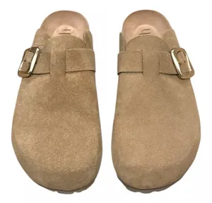 Yukon women’s suede leather clogs size 9 tan Brown thumbnail 1