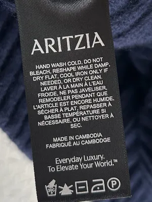 Aritzia Sunday Best Octavia Zip Hoodie Navy Cable Knit Wool XS Cropped Fisherman thumbnail 6