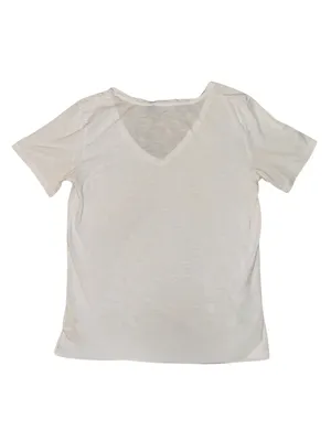 Theory White V-Neck Short Sleeve Tee Size Medium Modal Cotton Blend thumbnail 2