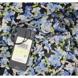 NEW Tommy Hilfiger Chiffon Floral Fit & Flare Dress Sky Captain / Blue Multi 4 thumbnail 4