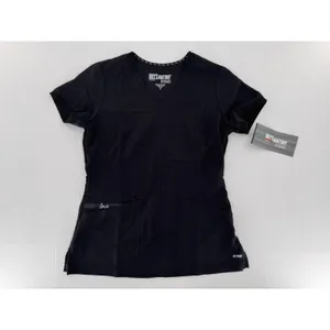Greys Anatomy Scrub Top Size Small Love V-Neck 4 Pocket Zipper thumbnail 2