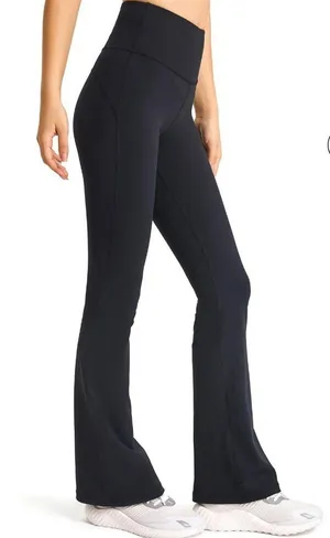 FITOP Women's XXL High-Waisted Flare Yoga Pants – Black thumbnail 1