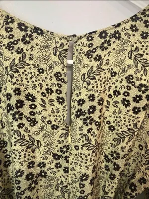 Urban Outfitters Sorrento wrap romper green floral print and puff sleeves small thumbnail 9