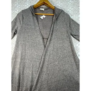 Caution to the Wind Women’s Small Hooded Cardigan Gray Open Front Duster USA NWT thumbnail 3