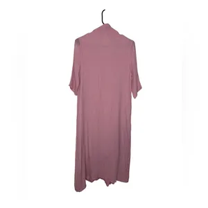 ✨ Pink Linen Kimono Duster Floral Tunic‎ Dress Boho Oversized M ✨ thumbnail 6
