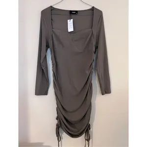 NWT! Cider Brown Ribbed Knit Ruched Side Long Sleeve Dress 1XL thumbnail 6