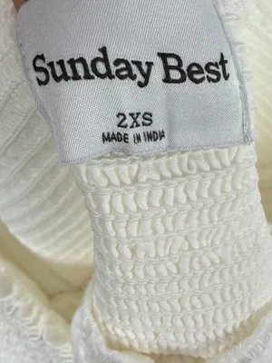 Sunday Best White Smocked Square Neck Puff Sleeve Dress‎ thumbnail 7