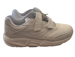Brooks Addiction Walker V-Strap White Leather Support Walking Shoes Women's 9 thumbnail 1