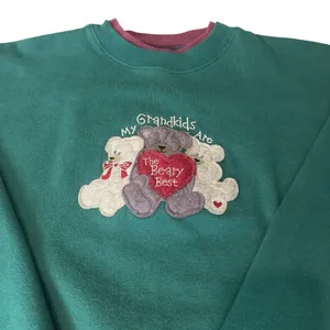 Vintage Green Grandkids Beary Best Embroidered Sweatshirt Size L‎ thumbnail 3