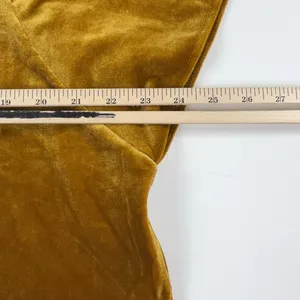 Madewell Blouse Womens L Gold Velvet Crew Neck Short Sleeve Stretch Dolman Top thumbnail 6