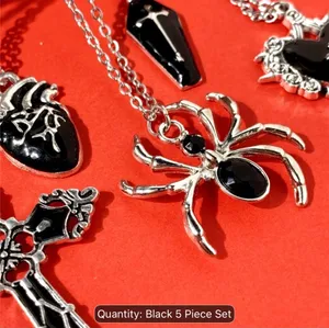 & Other Stories Y2K Vintage Style Stainless Steel (5) Piece Gothic/Punk Style “18 inch Necklaces thumbnail 4