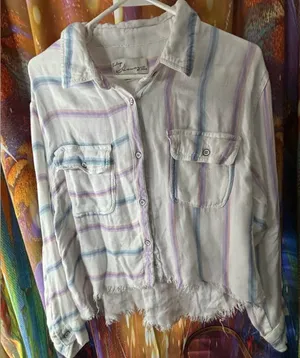 Vintage Havana✨ Striped Button-Up Long Sleeve thumbnail 3