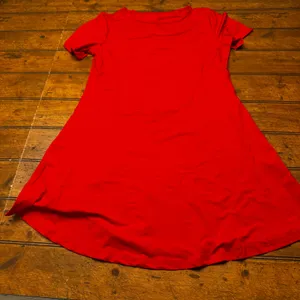 Womens Red Short Sleeve Crew‎ Neck A-Line T-Shirt Mini Dress Size S thumbnail 1