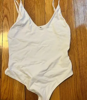 White V-Neck Bodysuit thumbnail 1