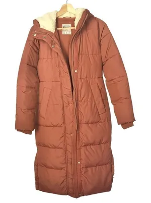 Abercrombie & Fitch Ultra‎ Long Terracotta Puffer Jacket XXS thumbnail 1