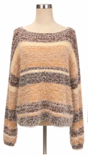 BKE Fuzzy Striped Sweater — Size Small thumbnail 1