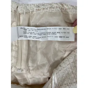 Zara Tweed Metallic Sequin Tube Top Cream Gold Evening Classic Glam Strapless- M thumbnail 5