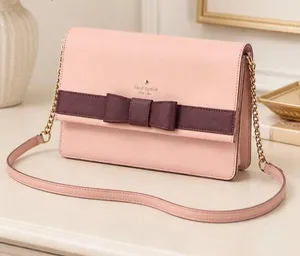 Kate Spade Pink Leather Crossbody Bag Bow Detail Chain Strap NWT thumbnail 1