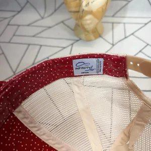 Infinity Her Trucker Hat OSFM Red Polka Dot‎ Coop Queen Chicken Patch Mesh Back thumbnail 7