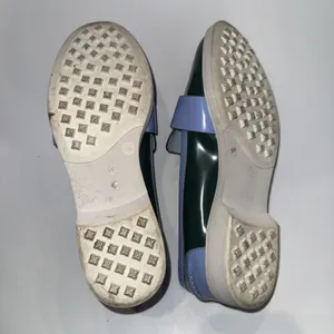 Tory Burch Sport Patent Leather Pocket Tee Golf Loafers 8 Color Block Green Blue thumbnail 7