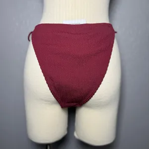 Princess Polly Glora Tie Side Textured Bikini Bottom, Red, US 12 thumbnail 2