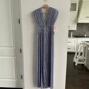 sabina Musayev Emmeline V-Neck Lurex Maxi Dress NEW Size Small thumbnail 7