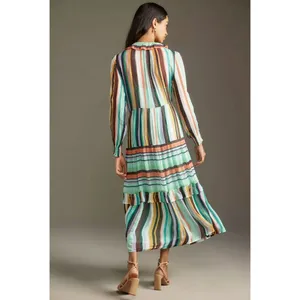 Anthropologie Marais Maxi Tiered Dress Printed Chiffon thumbnail 3
