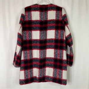 Abercrombie & Fitch | Plaid Red Black White Zip Front Winter Coat M thumbnail 6