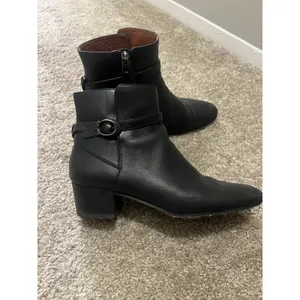 Coach Women's Chrystie Bootie Black Leather Ankle Heeled Size 9 thumbnail 7