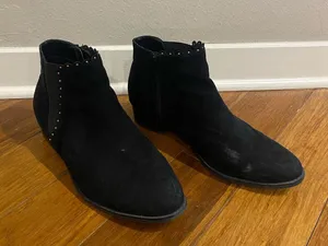 Black Suede Ankle Boots with Studs - LC Lauren Conrad Dear Women Ankle Boots thumbnail 2