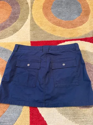 Abercrombie & Fitch Dark Blue Y2K Style Vintage Low Rise Snap Mini Skirt Small thumbnail 4