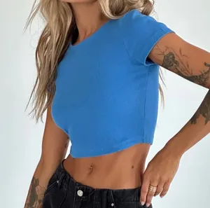 Blue Crop Top - Princess Polly thumbnail 1