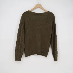 Wild Fable Olive Green Cable Knit Button Front V-Neck Cardigan Sweater Womens S thumbnail 4