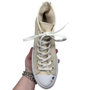 Converse Chuck Taylor Platform Beige Tan Embroidered Floral Flower Womens 11 thumbnail 10