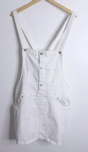 Levi's White‎ Denim Overall Skirt XL Soft Girl Cottagecore Farmcore Casual Y2K thumbnail 1
