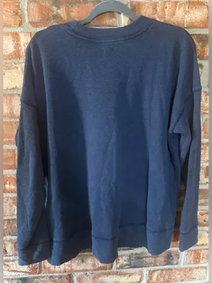 aerie Navy 'SO SALTY' Crewneck lightweight Sweatshirt thumbnail 4