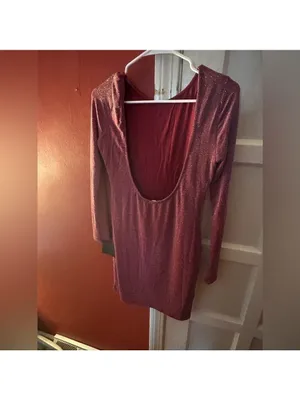 Lulus Gift of Love Red and Silver Backless Long Sleeve Bodycon Dress thumbnail 10