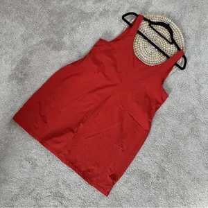 Nike Womens Bliss Luxe Training Dress Sleeveless Built in Short Tennis Orange 1X thumbnail 6