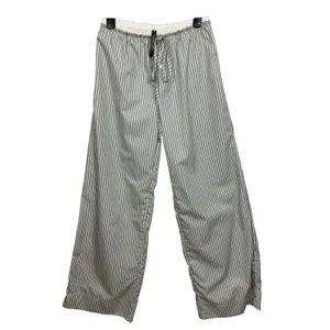Gooseberry Intimates Le Boyfriend Unisex Long Pants Grey Stripe Poplin M NEW thumbnail 6