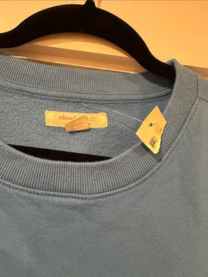 Aeropostale Bright Blue Smiley Graphic Crewneck Sweatshirt cloud soft medium NWT thumbnail 5