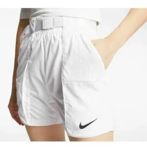 Nike • White Women's Swoosh Woven Sport Shorts thumbnail 4