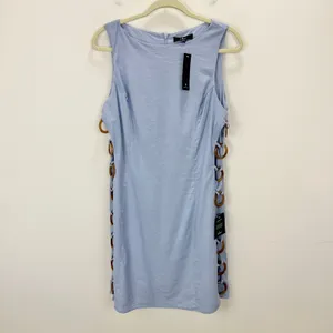 Lulus Decidedly Summery Light Blue Cutout Sleeveless O Ring Mini Dress XL NWT thumbnail 5