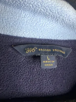 Brooks Brothers 346 Womens Large Quarter Zip Fleece Pullover Navy Blue Casual thumbnail 3