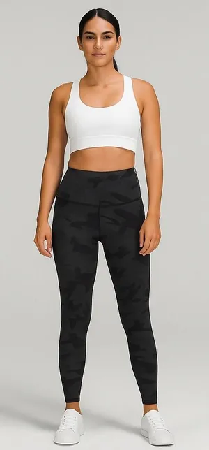 Lululemon Wunder Under High-Rise Tight‎ 25"Full-On Luxtreme 10 Black Gray Camo thumbnail 1